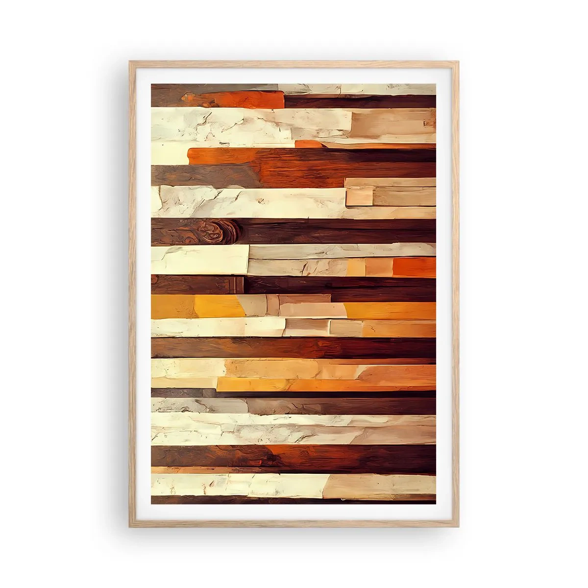 Poster in light oak frame - Anthem of Forest Birds - 70x100 cm