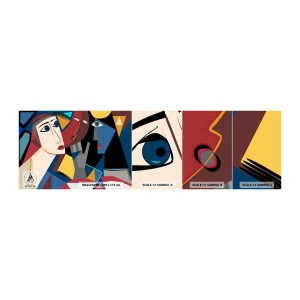 Photo Wallpaper Sample Standard Eco - Conversation of Cubists - People, Cubism, Portrait - 100x30 cm