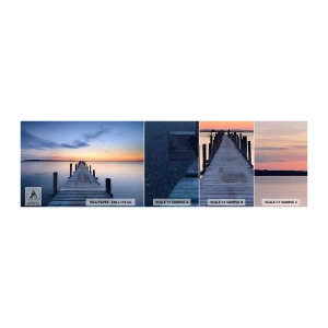 Photo Wallpaper Sample Standard Eco - Calm of a Quiet Dusk - Landscape, Bay, Wooden Bridge - 100x30 cm