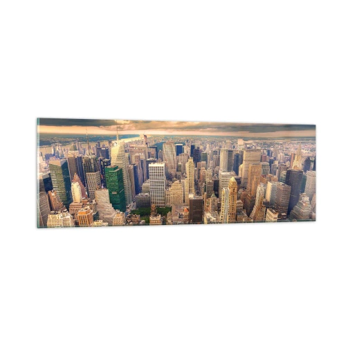 Glass picture - Metropolis in Gold - 90x30 cm