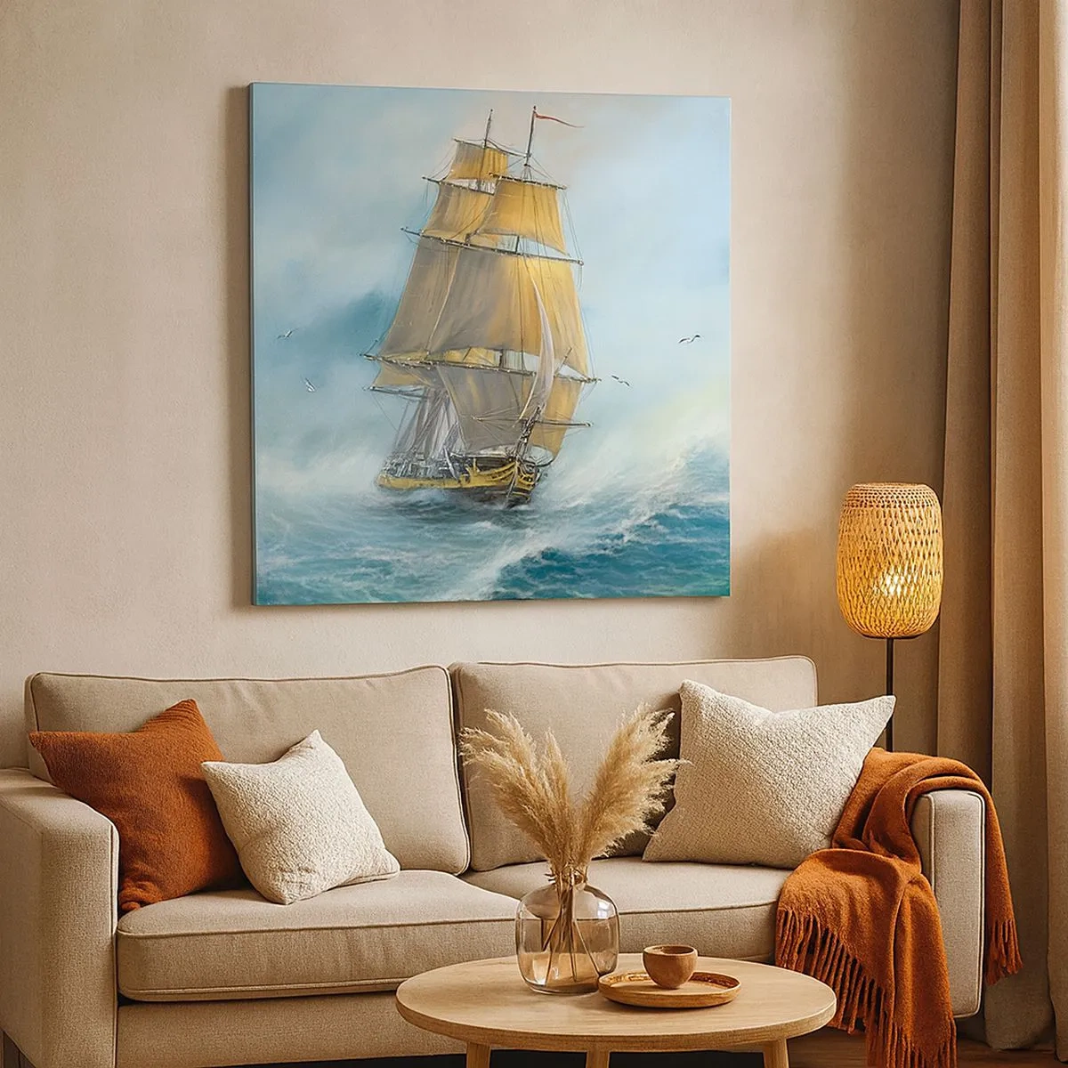 Canvas picture - Gliding on the Waves - 30x30 cm