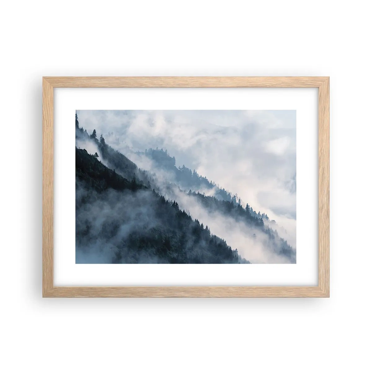 Poster in light oak frame - Mysticism of the Mountains - 40x30 cm