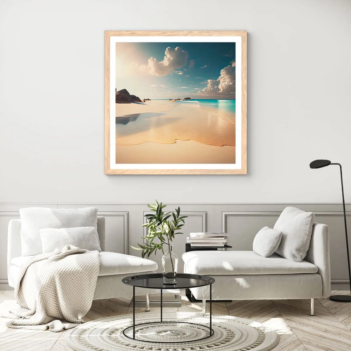 Poster in light oak frame - Dream Day - 60x60 cm