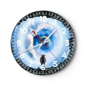 Wall clock - Clock on glass - Not Far from Home - 30x30 cm