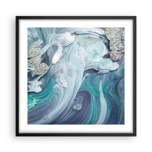 Poster in black frame - Currents of Blue - 50x50 cm