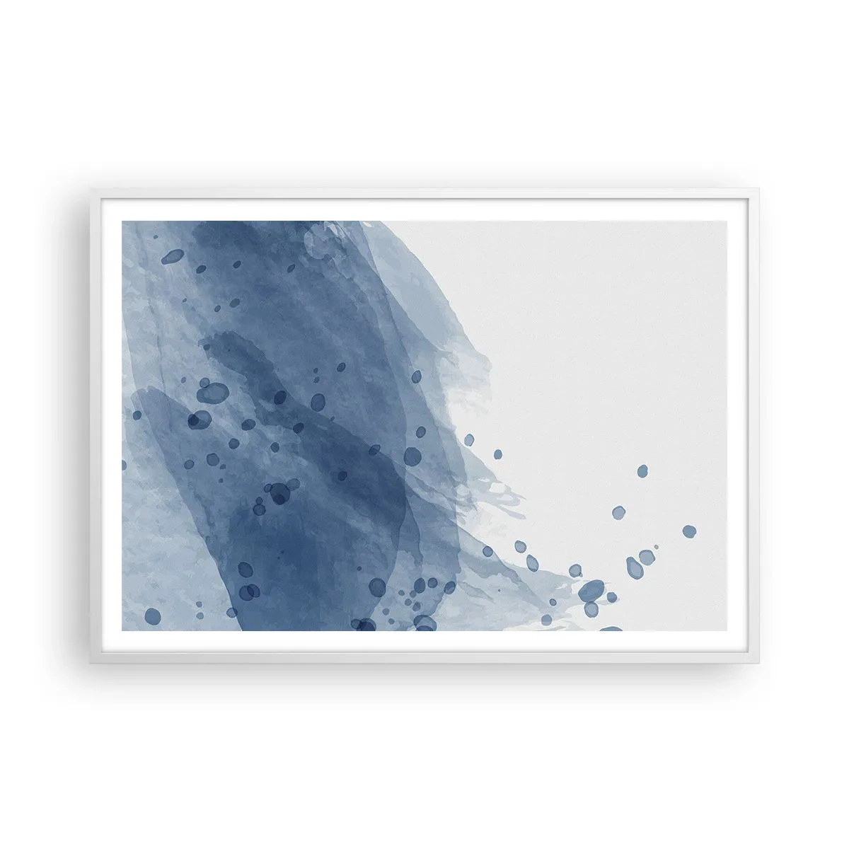 Poster in white frmae - Blue Tulle - 100x70 cm