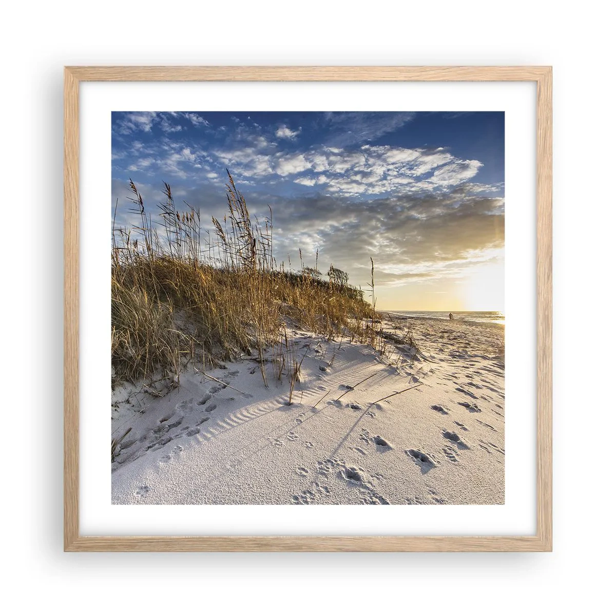Poster in light oak frame - Invitation to a Walk - 50x50 cm
