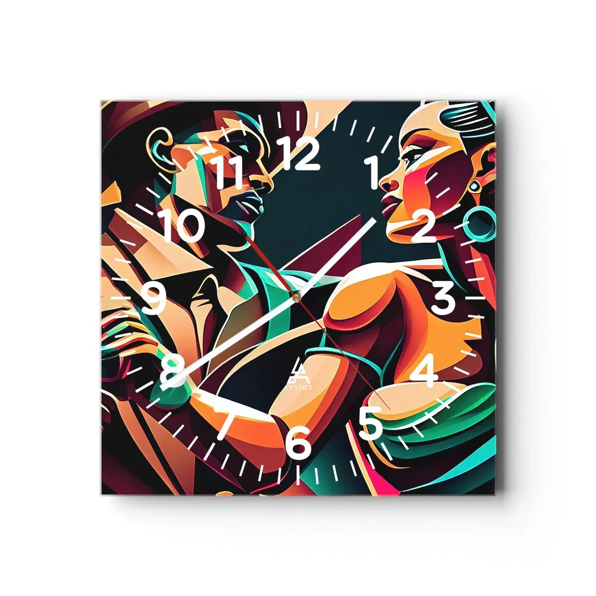 Wall clock - Clock on glass - In a Heartbeat - 40x40 cm