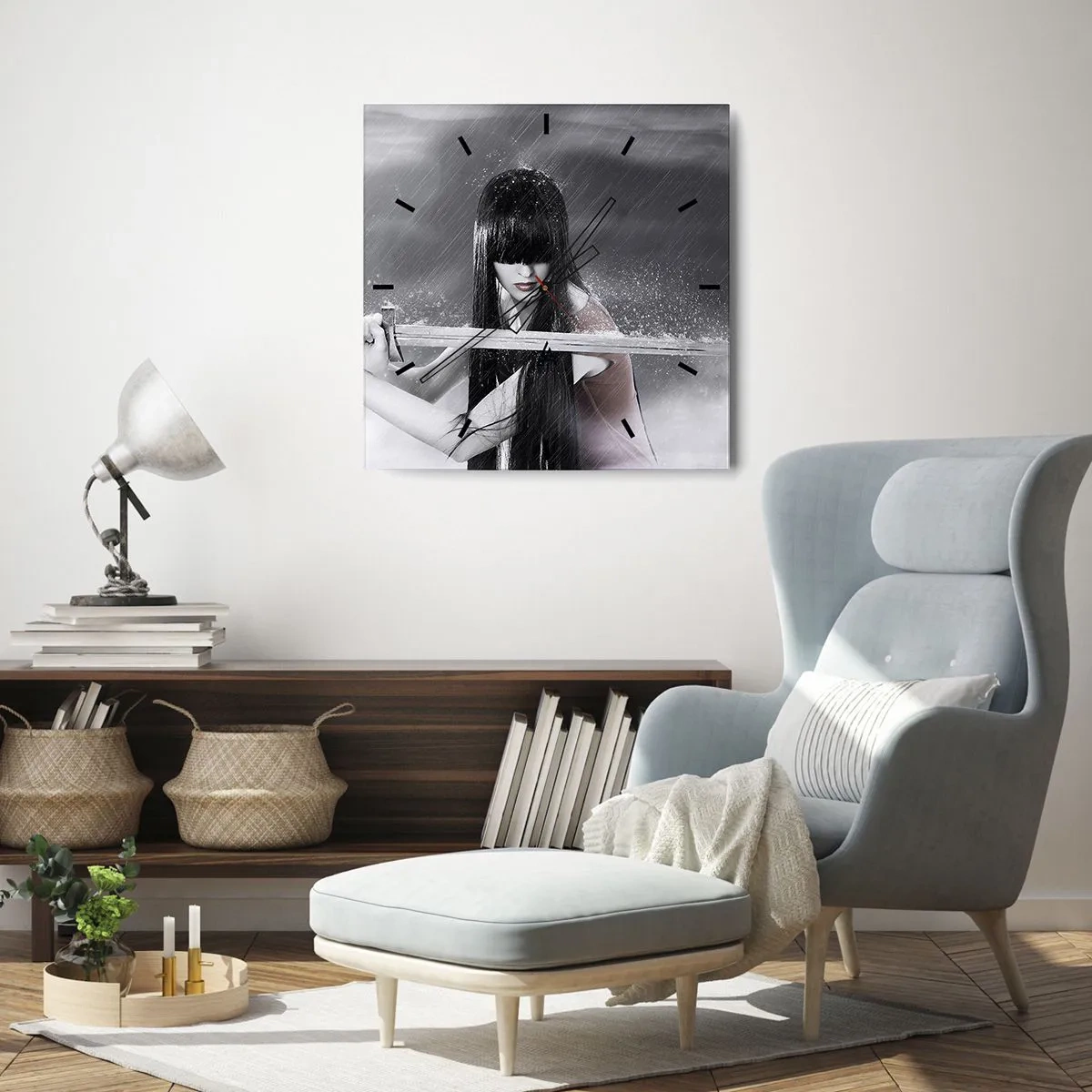 Wall clock - Clock on glass - Beautiful and Dangerous - 30x30 cm