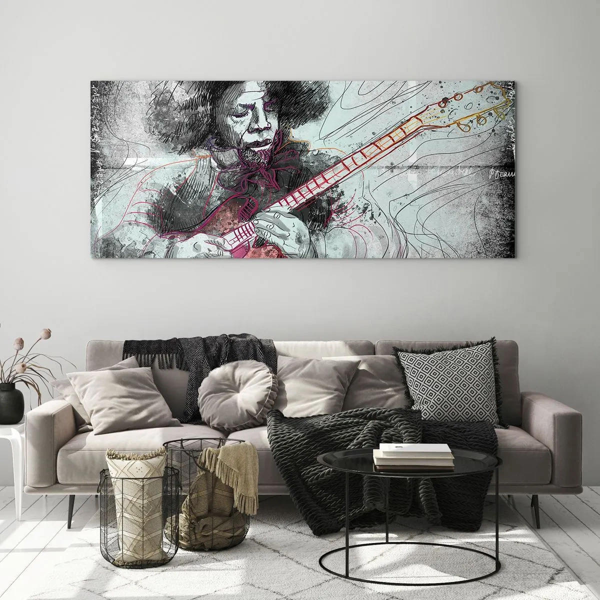 Glass picture - On the Waves of Music - 100x40 cm