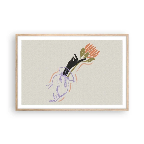 Poster in light oak frame - Sister Touch - 91x61 cm