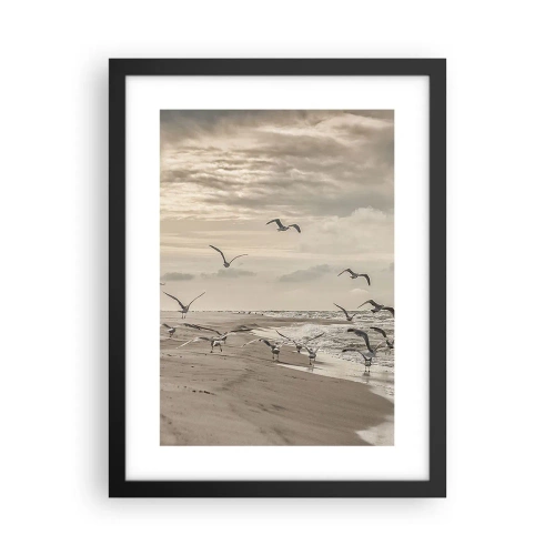 Poster in black frame - Sound of the Sea, Singing of the Birds - 30x40 cm