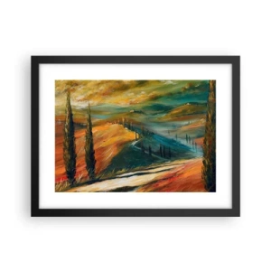 Poster in black frame - Tuscan Landscape - 40x30 cm