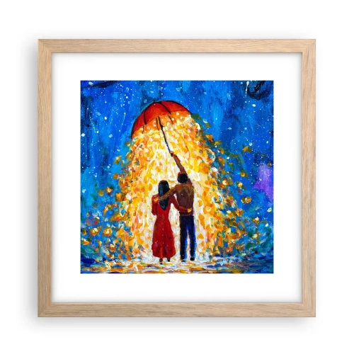 Poster in light oak frame - Magic of a Rainy Evening? - 30x30 cm