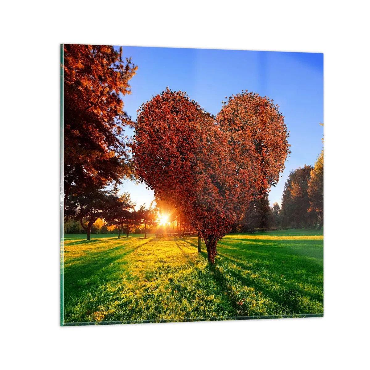 Glass picture - Impossible Not to Love Autumn - 70x70 cm