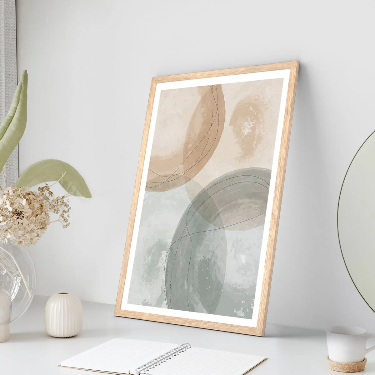 Poster in light oak frame - Permeation of Worlds - 30x40 cm