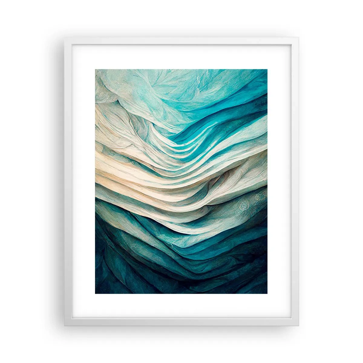 Poster in white frmae - Blue Insatiability - 40x50 cm
