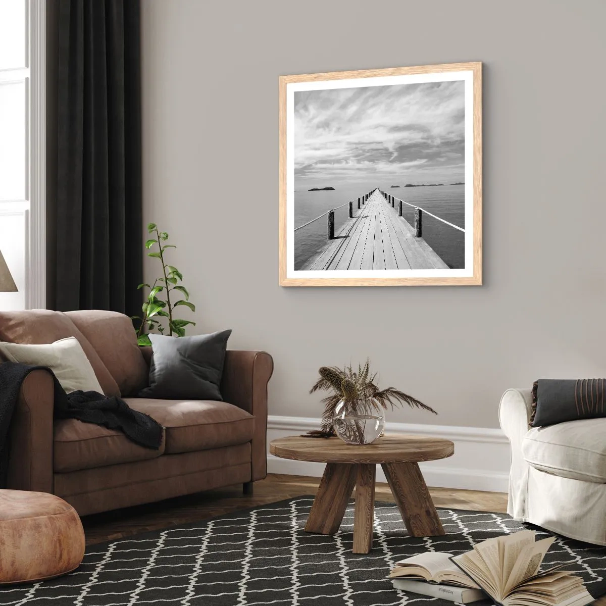 Poster in light oak frame - Maybe a Trip… - 30x30 cm