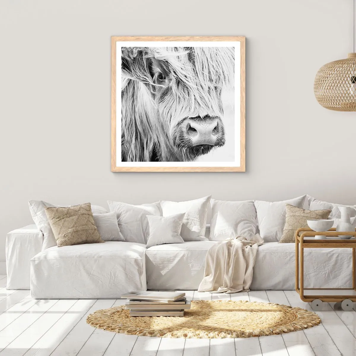 Poster in light oak frame - Scottish Wilderness - 40x40 cm