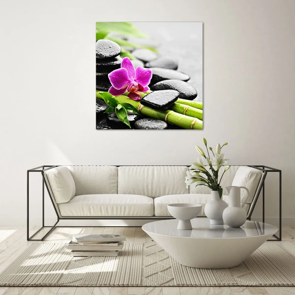 Glass picture - In a Peaceful Balance - 50x50 cm