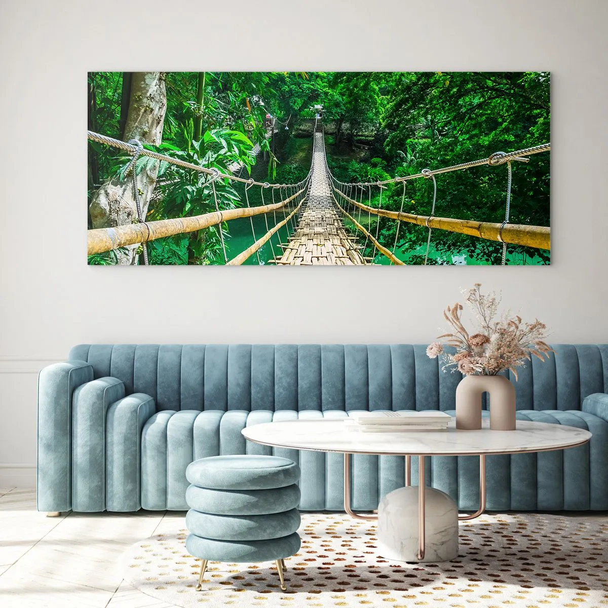 Glass picture - Small Bridge over the Green - 90x30 cm