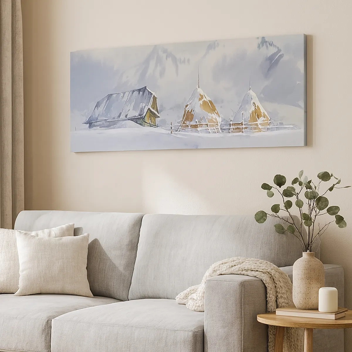 Canvas picture - In a Snowy Valley - 30x30 cm