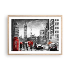 Poster in light oak frame - Not Such a Grey City - 70x50 cm