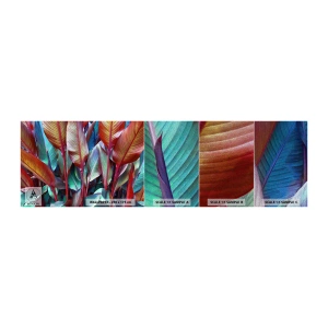 Photo Wallpaper Sample Premium Sand - Colourful Thicket - Leaves, Botany, Boho - 100x30 cm