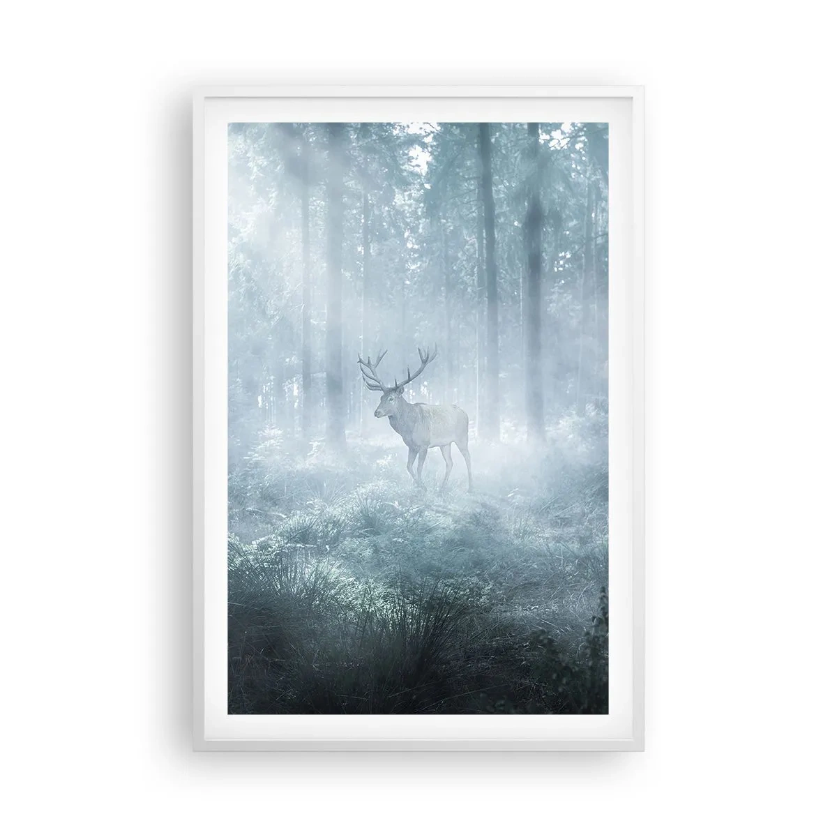 Poster in white frmae - Morning Round of the Estate - 61x91 cm