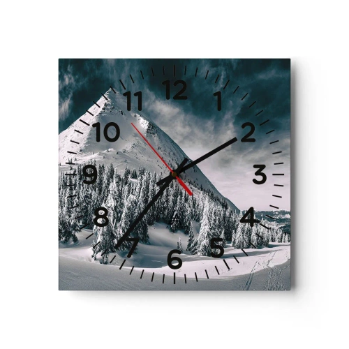 Wall clock - Clock on glass - Land of Snow and Ice - 30x30 cm