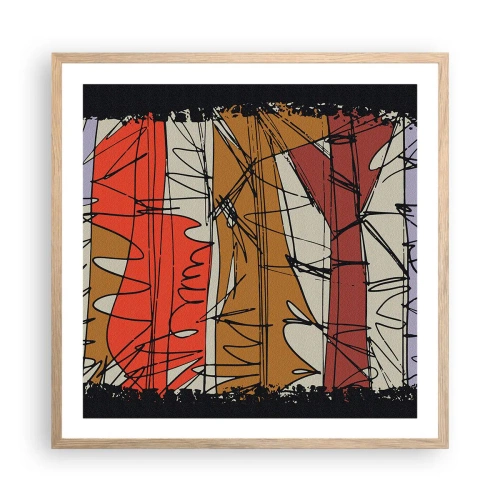 Poster in light oak frame - Spontaneous Composition - 60x60 cm