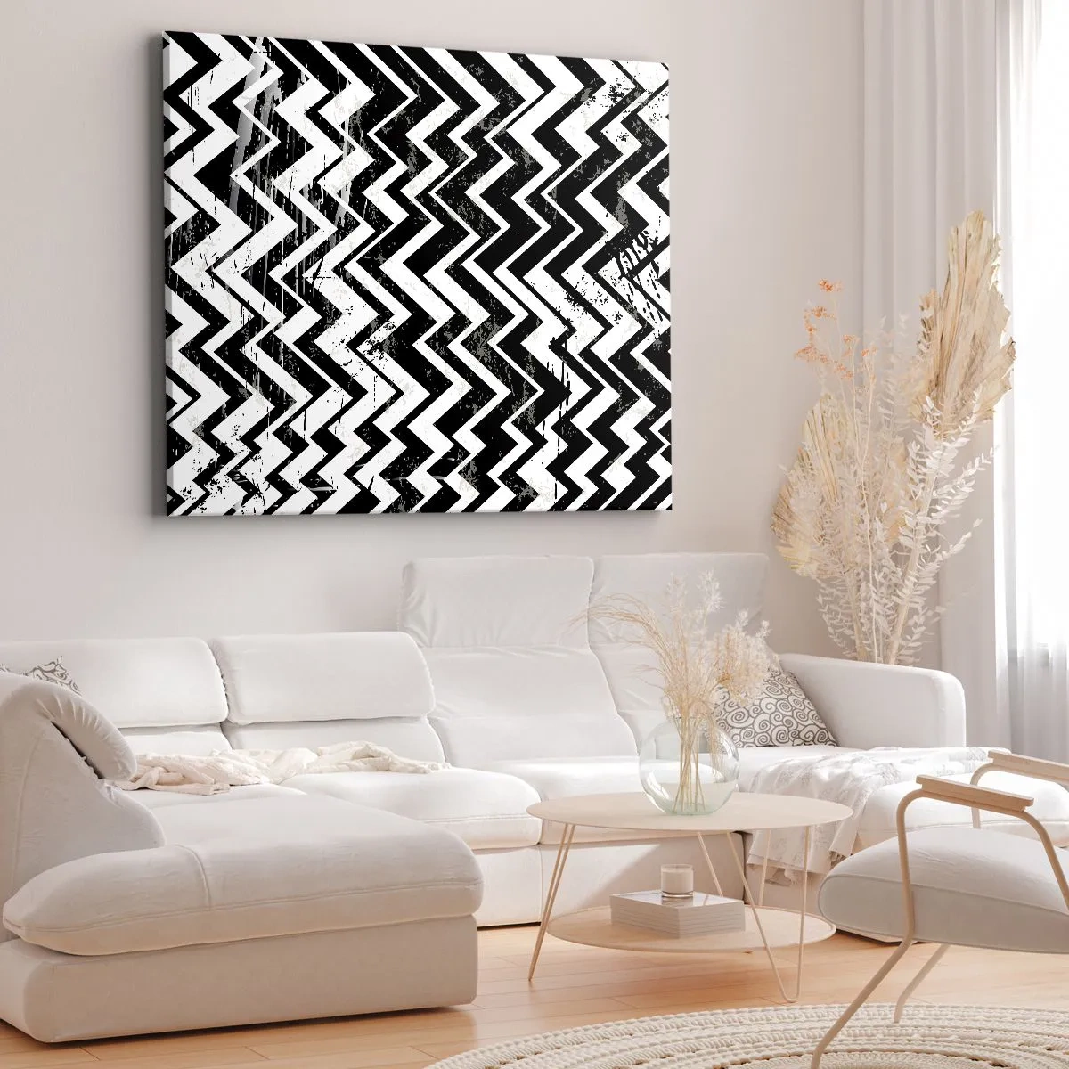 Canvas picture - Zig-White Zag-Black - 100x70 cm