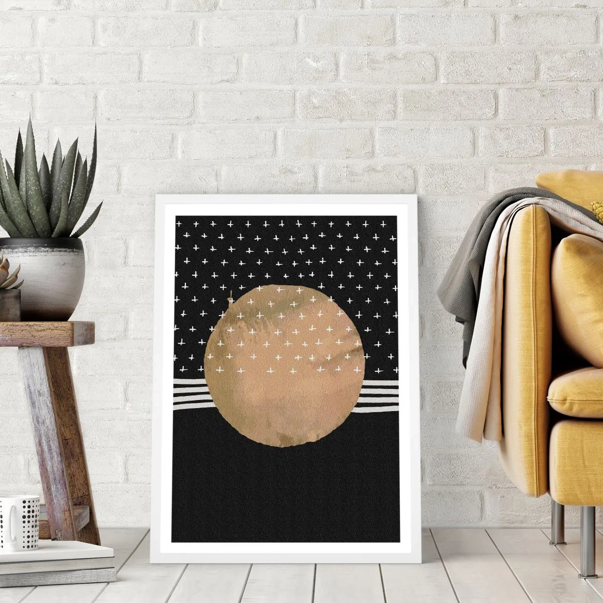 Poster in white frmae - Composition: Flag of Galaxy - 61x91 cm