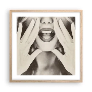 Poster in light oak frame - Coming! - 50x50 cm