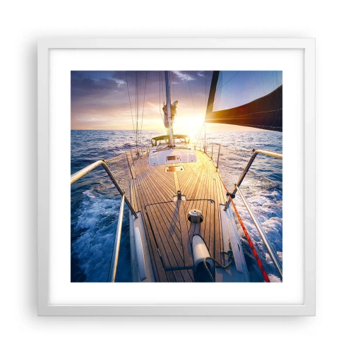 Poster in white frmae - Running on Waves - 40x40 cm