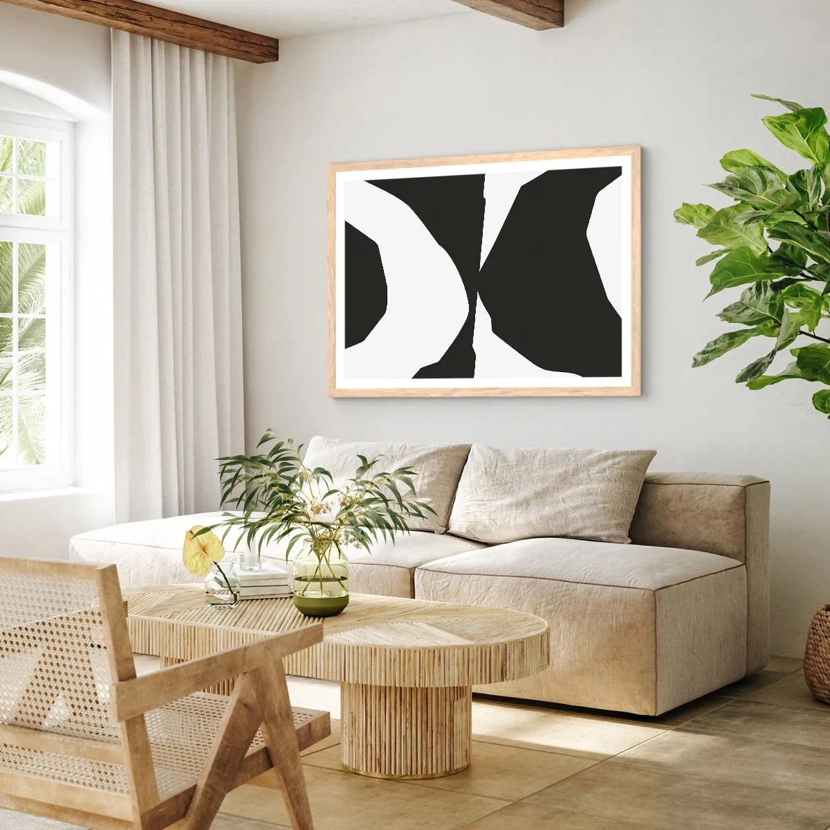 Poster in light oak frame - Positive - Negative - 70x50 cm