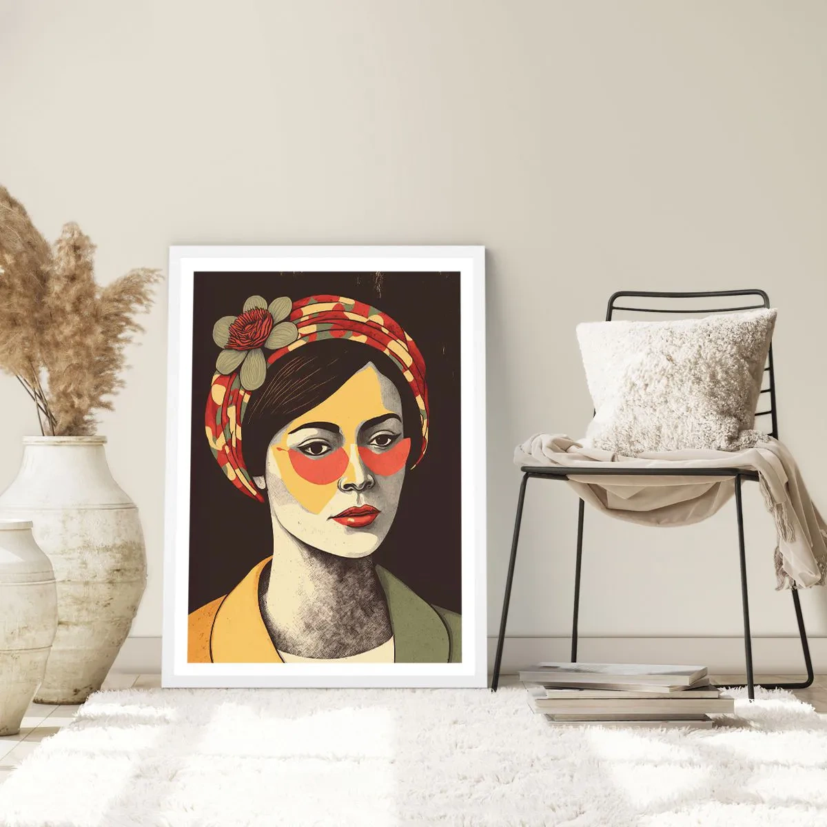 Poster in white frmae - Coral Lady - 70x100 cm