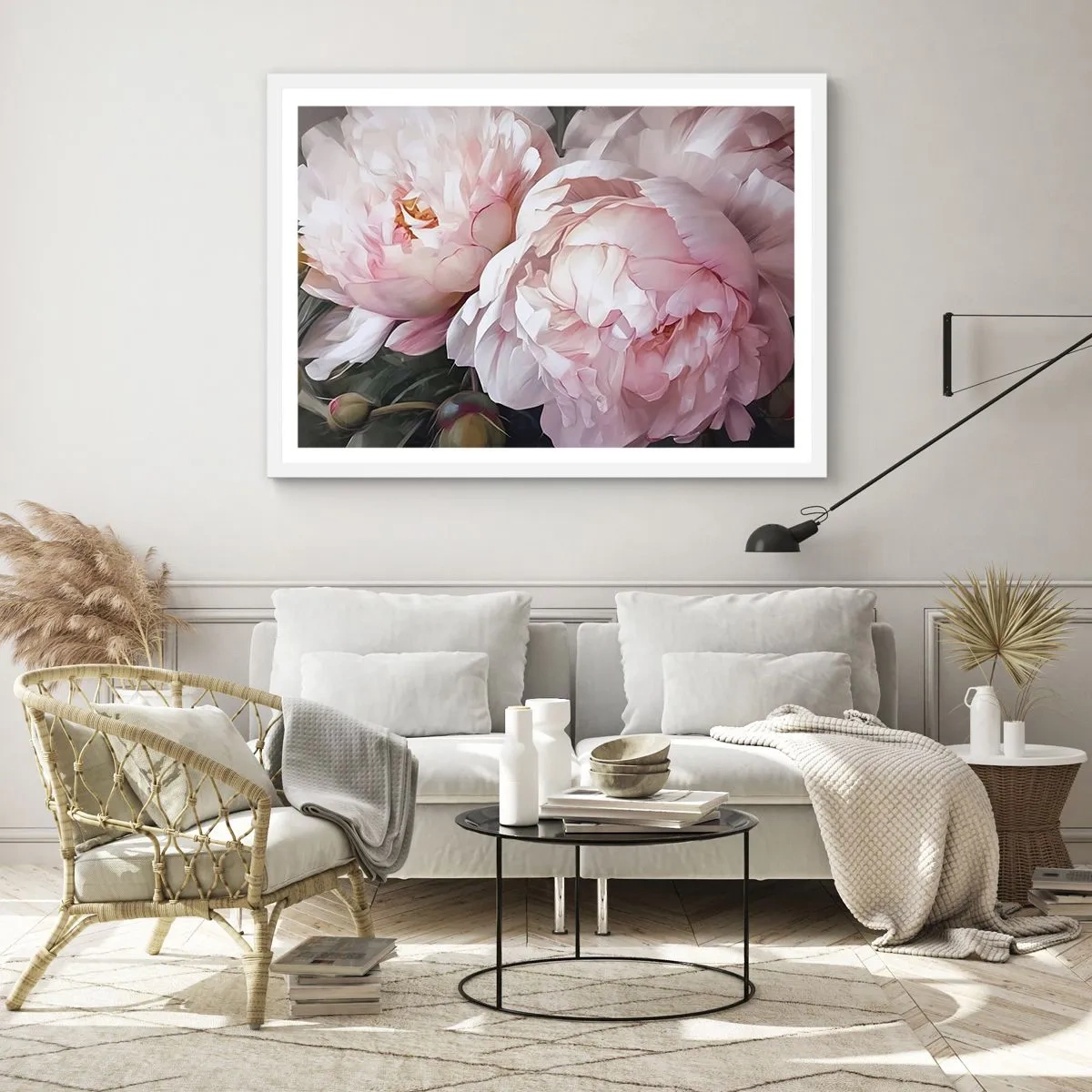Poster in white frmae - Captured in Full Bloom - 100x70 cm