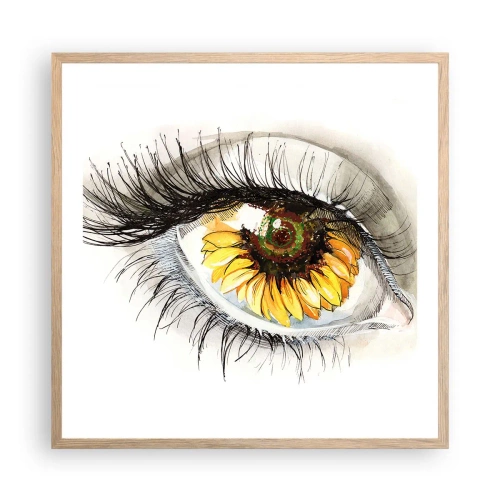 Poster in light oak frame - Look Hot As a Summer - 60x60 cm