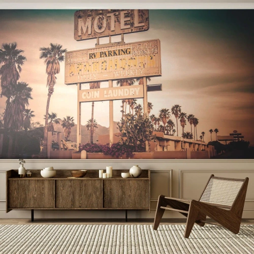 Custom Self-Adhesive Wallpaper Deluxe Sticker - The Time Stopped Here - Landscape, Architecture, USA