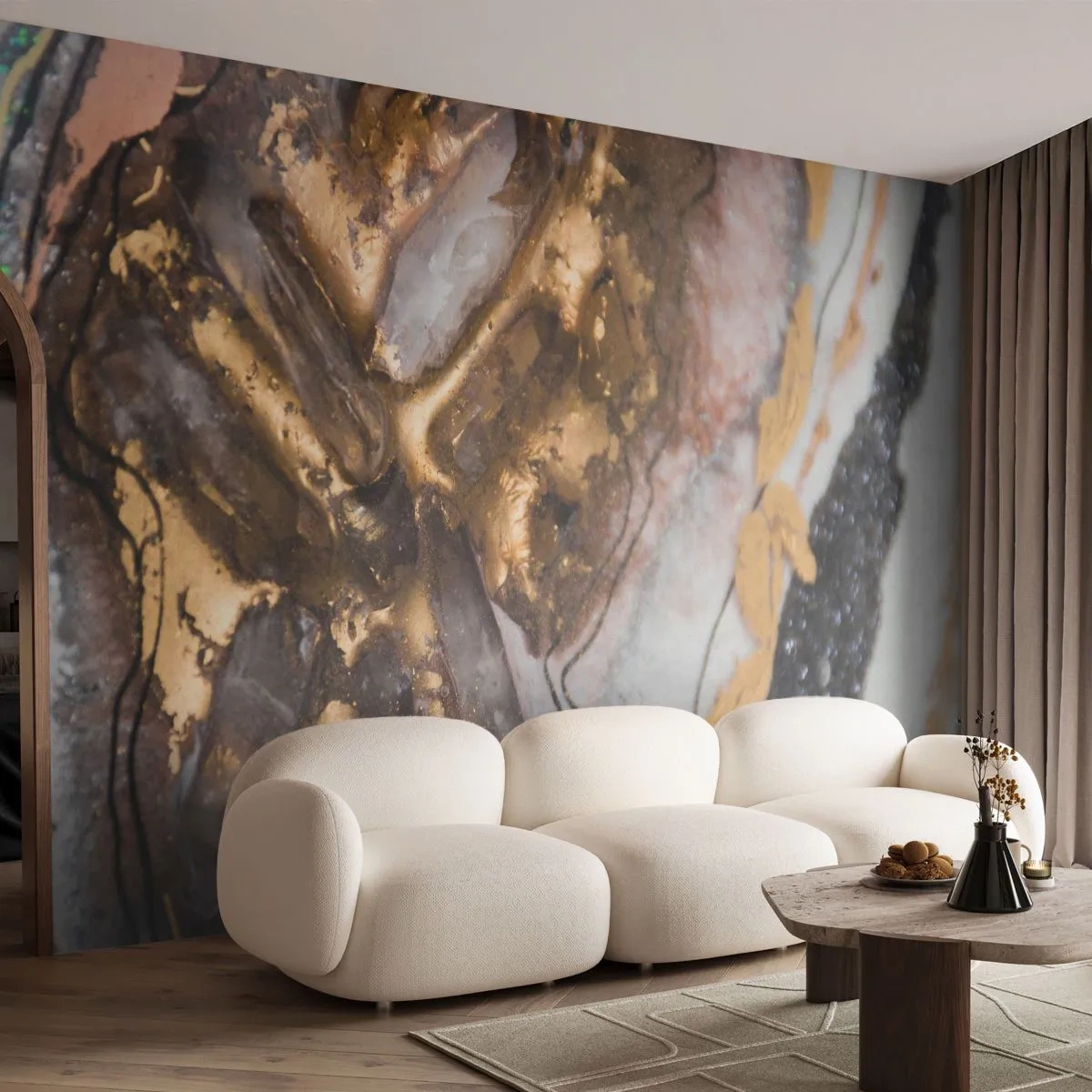 Photo Wallpaper Premium Canvas - Element of the Earth - Abstraction, Graphics, Piece - 350x256 cm