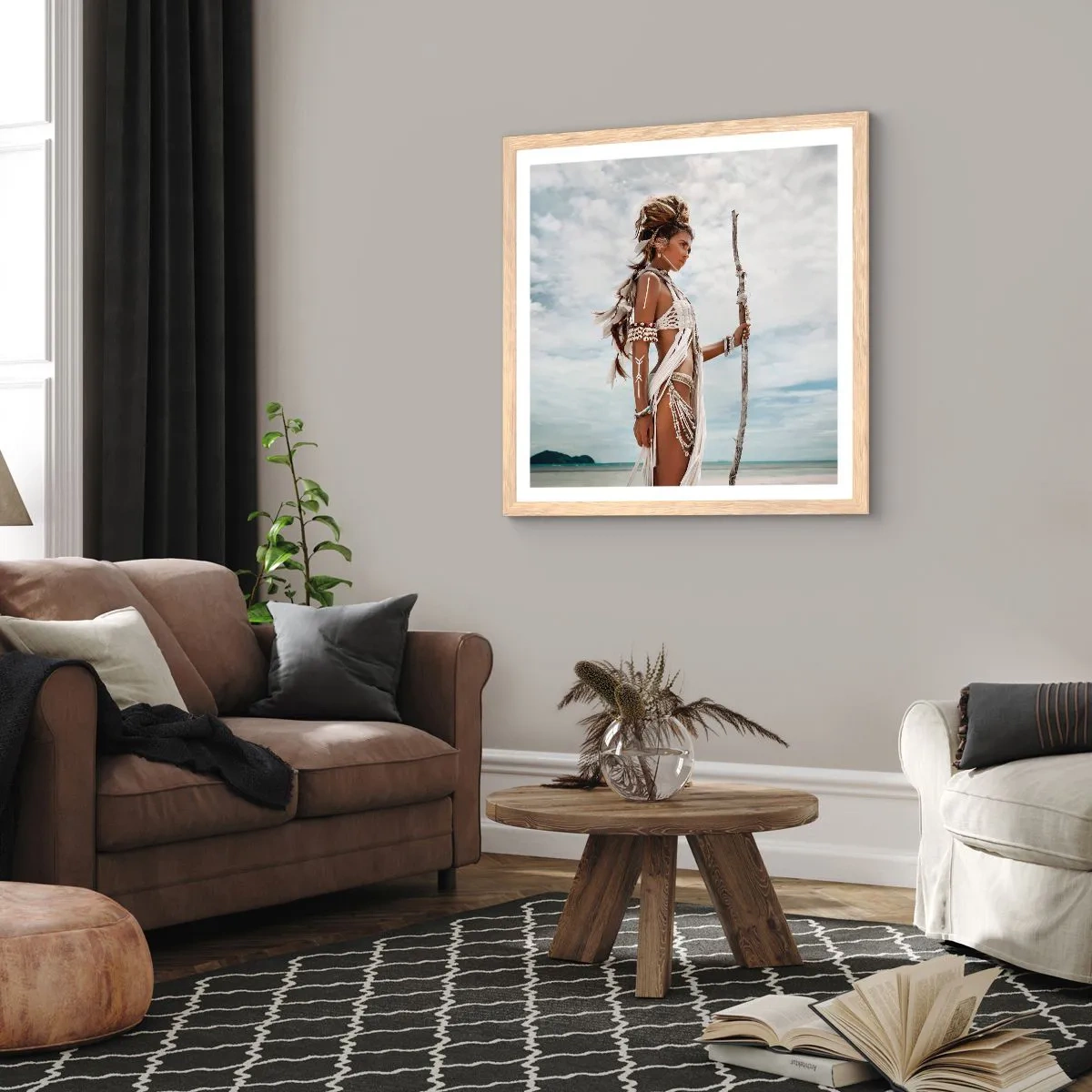 Poster in light oak frame - Queen of the Tropics - 60x60 cm