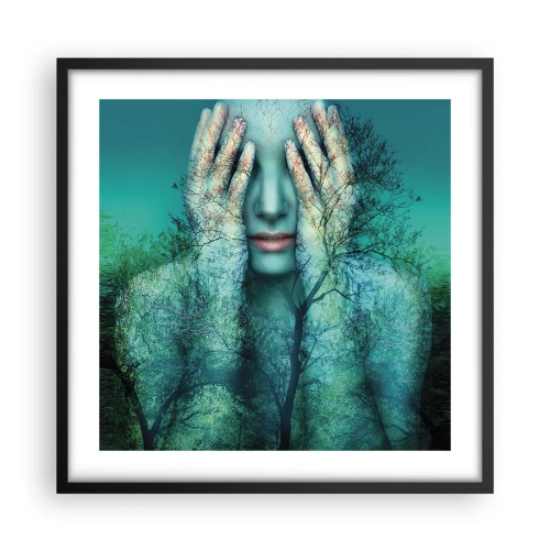 Poster in black frame - Submerged in Blue - 50x50 cm