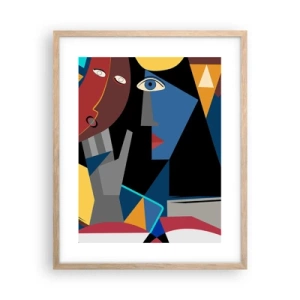 Poster in light oak frame - Conversation of Cubists - 40x50 cm