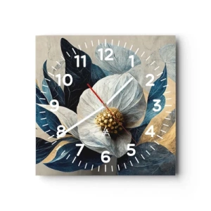Wall clock - Clock on glass - With a Heart of Gold - 40x40 cm