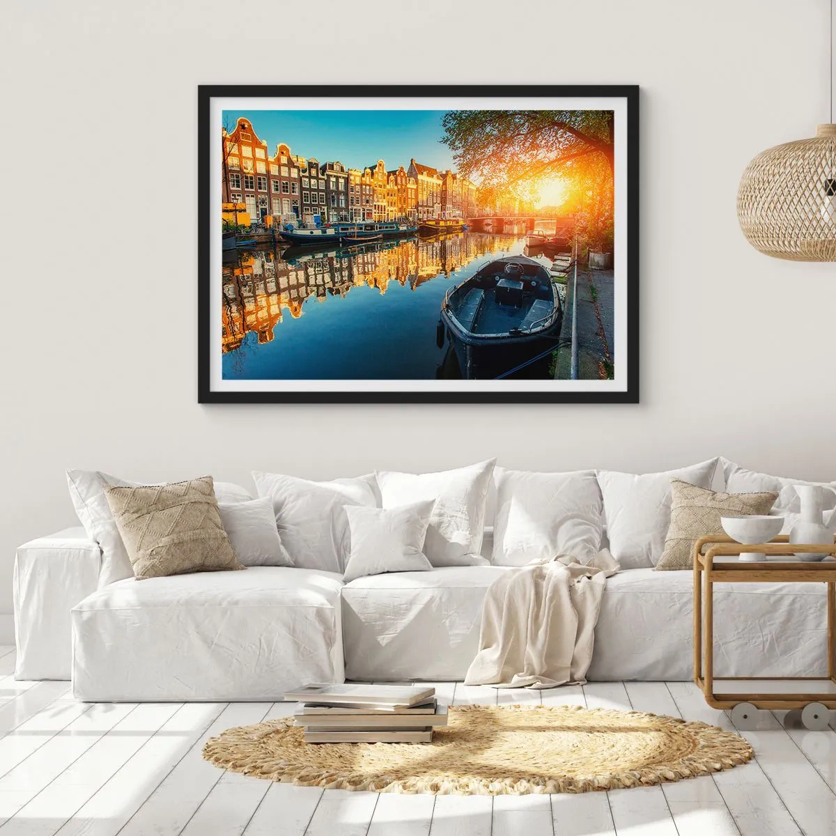 Poster in black frame - Morning in Amsterdam - 50x40 cm