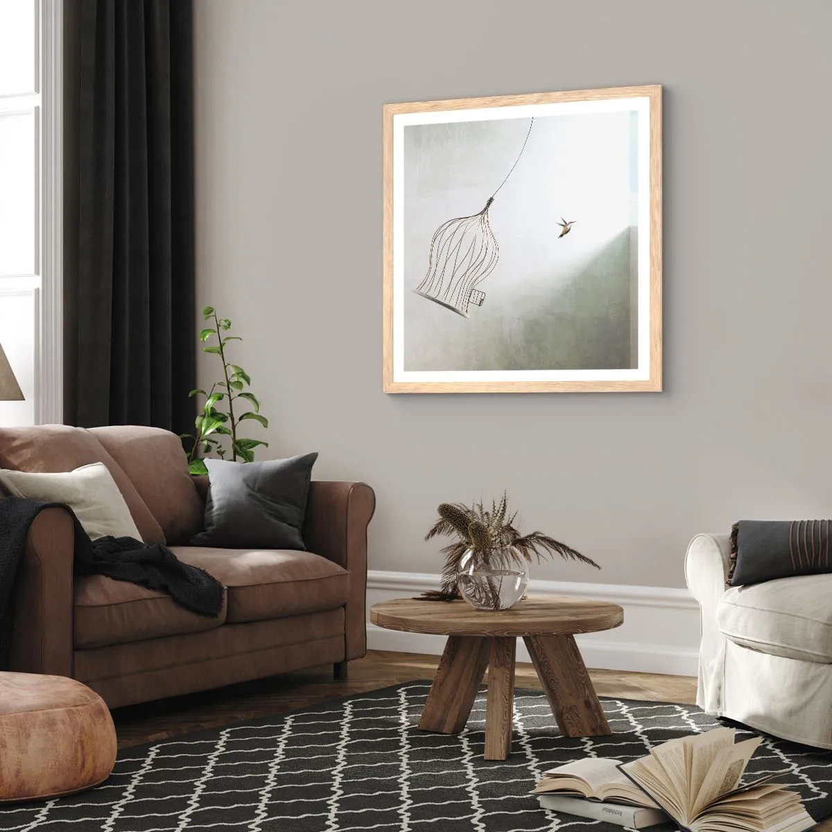 Poster in light oak frame - In His Element - 50x50 cm