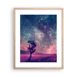 Poster in light oak frame - Under Magical Sky - 40x50 cm