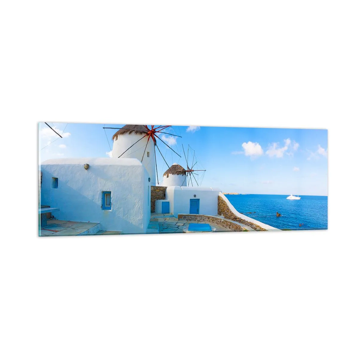 Glass picture - Blue Wind from the Sea - 90x30 cm