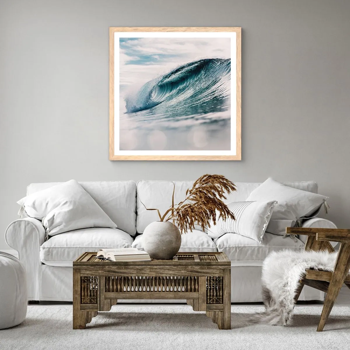 Poster in light oak frame - Water Summit - 50x50 cm